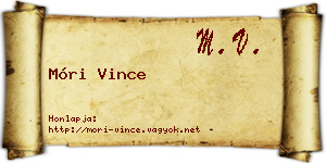 Móri Vince névjegykártya